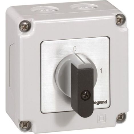 Commutateur à cames interrupteur marche/arrêt PR12 - 2P - 2 contacts - boîtier 76x76mm - LEGRAND