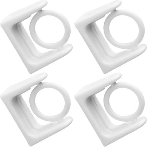 4Pcs Rideau Tringle Support Mural Crochets Porte- Tige Rideaux Rideau Draperie Tige Tige Pince de Porte- Tige (Blanc) (1/5)
