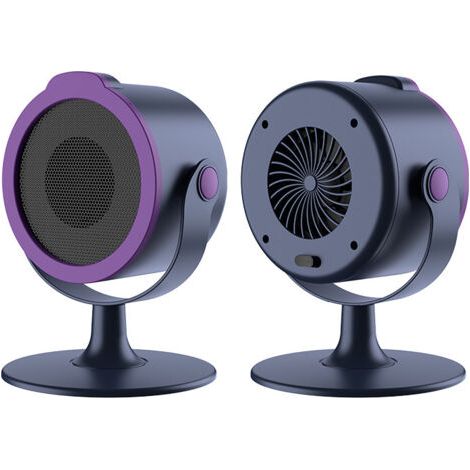 QORVA-Chauffage Électrique Portable 800W Chauffage D'Appoint PTC Chauffage Température Constante Automatique pour Bureau Maison Prise EU-(violet grisâtre)