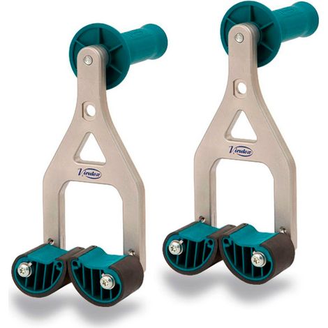 Virutex – Poignée de transport ergonomique en aluminium – Antidérapante – Pour panneaux bois, métal et PVC – 3 fonctions : tirer, porter, soulever