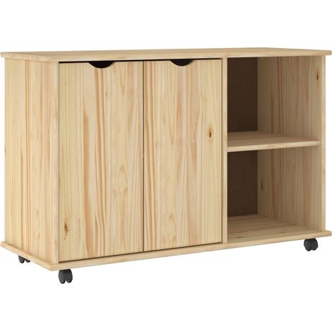 Gabinete rodante con rueda Marrón 100 x 39 x 65,5 cm vidaXL