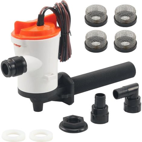 Pompe d'aération haute performance 12 V avec filtre anti-colmatage, installation rapide en 10 secondes, idéale pour la pêche en eau salée et le transport du poisson. Multicolore. (1/5)