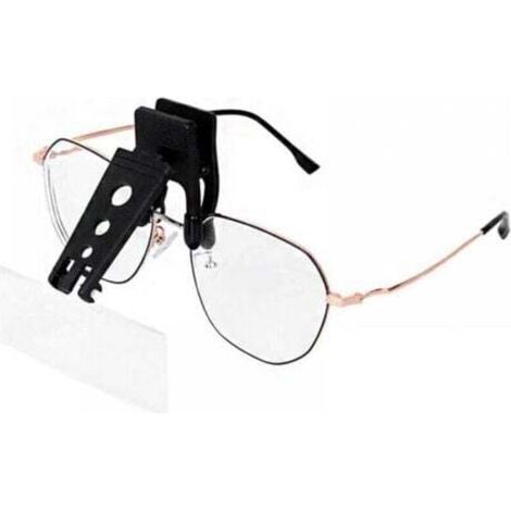 [NEVER USED] Clip-on magnifying glass for glasses with 3 interchangeable lenses, hands-free clip-on and fold-down, 1.5 x 2.5 x 3.5 x, for reading, sewing, hobbies, maps