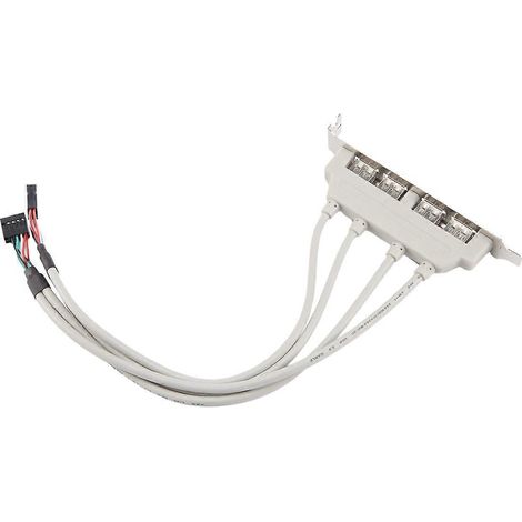 Connecteur double carte mère 9 broches vers câble USB 2.0 femelle 4 ports, support PCI (1/5)