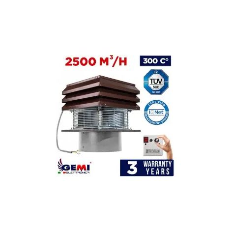 Para Chimeneas Extractor Humo Chimenea Eléctrico Extractor Para Chimenea redonda 30 cm De Leña de 300 mm Extractor Eléctrico De Humos Para Barbacoa Parillas Estufa De Pellets Modelo Base Gemi Elettron (1/6)
