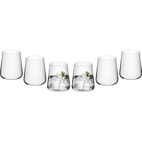 Lot de 6 verres à boire 430 ml Verres à eau Verres à cocktail Verres à jus Verre à dessert Passe au lave-vaisselle Moderne