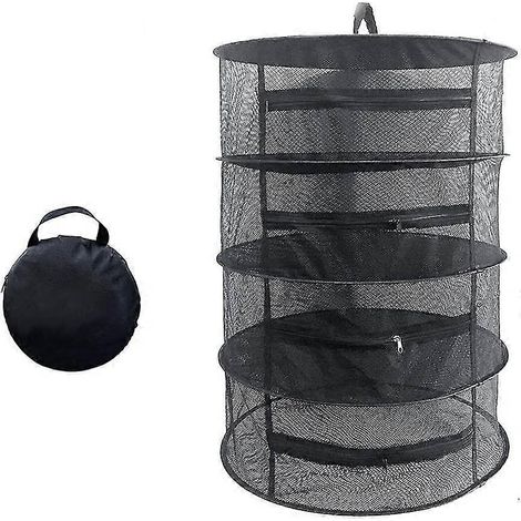 Filet de séchage suspendu pour herbes aromatiques de 60 cm de diamètre, grand filet de séchage pour fruits de mer, légumes, plantes et vêtements (noir) (1/5)