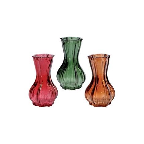 Regalo Italiano Vaso in Vetro Josh D 6 Cm H 10 Cm – 3 Colori Assortiti Ideale per Bomboniere 1 Pz