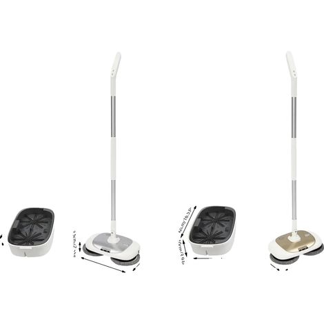 Mop à essorer, Design sans fil, Performance de nettoyage efficace, BLANC (1/2)