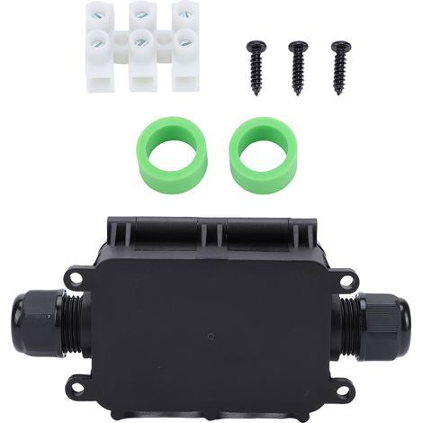 Boîtier de cordon électrique extérieur, connexion de jonction de câble, couvercle de protection de sécurité, entrées multiples, IP68, résistant à l'eau pour multiprise, prise, minuterie, lumières de v (1/5)
