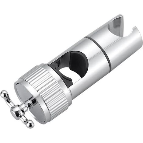 Support de Douche, Réglable 16-28mm Support de Pommeau de Douche, Universel Support Douchette avec 2 Crochets, ABS Chromé Support Barre de Douche Attache,Sans Percage Installation Facile (1/5)