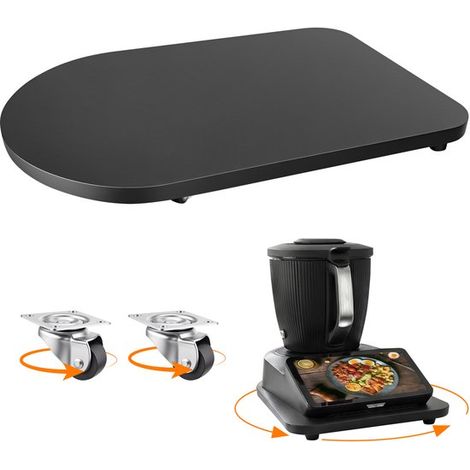 Planche coulissante pour robot de cuisine – Roulettes – Protection plan de travail – Noir (1/5)