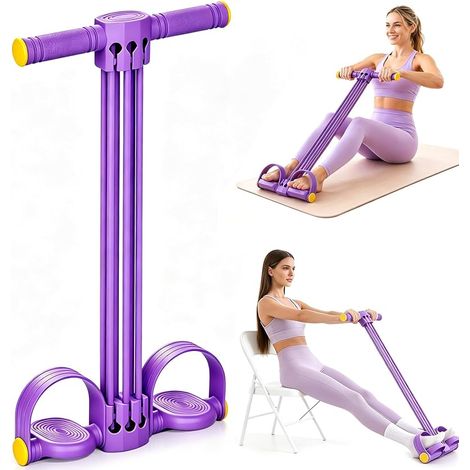 Widerstandsbänder mit Griff, verbessertes 6-Röhren-Widerstandsband, manuelles Training, Heimtrainer für die Bauchmuskulatur, multifunktionale Widerstandsbänder für Bauch, Taille und Arme (1/5)