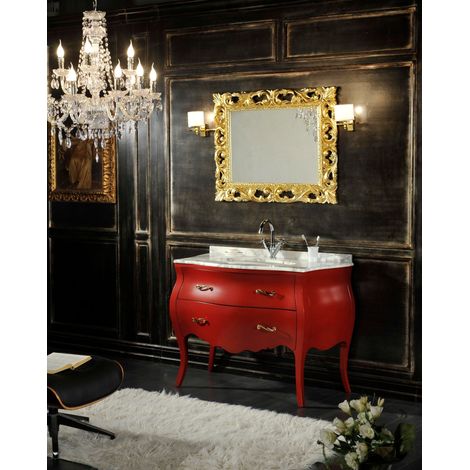 Bodenstehendes Badmöbelset Barock Shabby Farbig In Rot