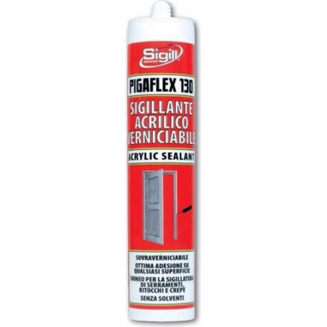 Seal pigaflex 130 cartouche de silicone acrylique a' peindre blanc 280 ml fabrique' en Italie