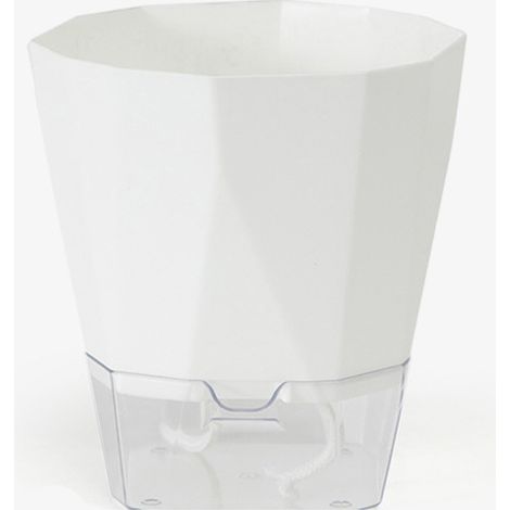 Arrosage automatique, pot de fleurs pour intérieur & balcon,pot avec système d'arrosage, blanc17 x 18 cm, jardinière en plastique, pot plante (1/5)