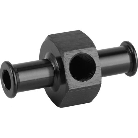 Universeller Adapter für Lachgas-Kraftstoffdruckanzeige aus Aluminiumlegierung, 3/8-Zoll-Schlauch, 1/8-Zoll-NPT-Anschluss, schwarz (1/4)