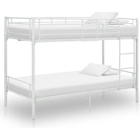 Letto a Castello Bianco in Metallo 90x200 cm vidaXL (1/6)