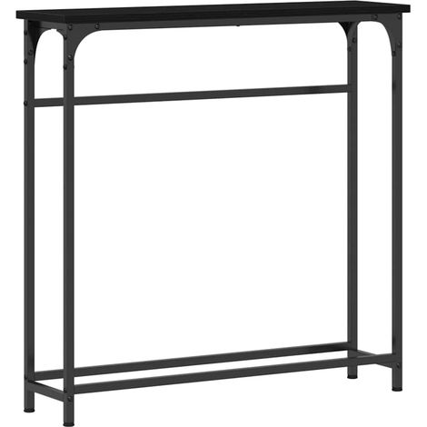 Table console,Table d'appoint,Bout de canapé avec étagère Chêne noir 75 x 19,5 x 75 cm CFW72903 (1/5)