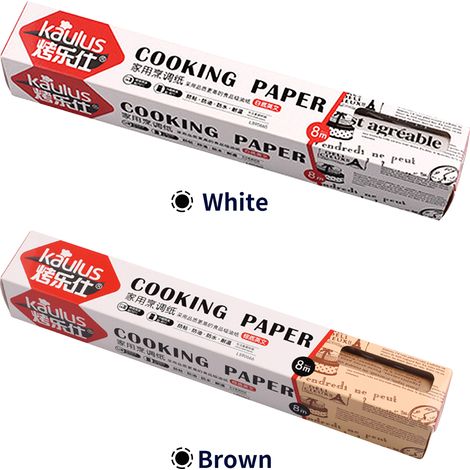 Rouleau de papier de cuisson de 26 pieds, résistant à la graisse, à la chaleur, feuilles de cuisson de cuisine, parchemin antiadhésif pour griller, friteuse à air, cuisson à la vapeur, tasse de pain, (1/5)