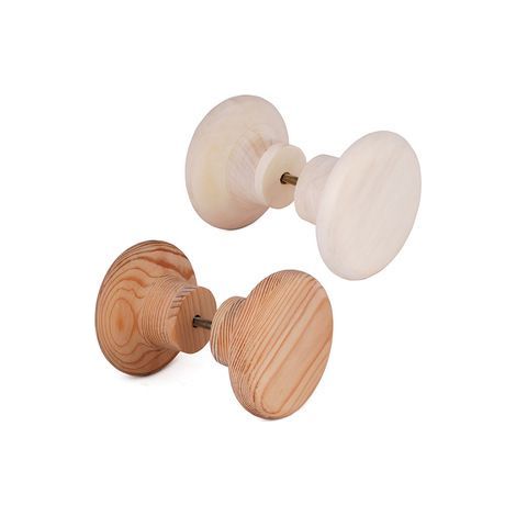 Lot de 2 Poignée de porte en bois pour sauna – Modèle en épicéa, pour étuve sèche, accessoire de qualité, fabrication artisanale