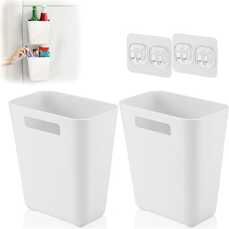 2 Pièces Rangement Placard Armoire De Cuisine Porte Boîte De Rangement Rangement Mural Autocollant, Multifonctionnel Convient Pour Réfrigérateur, Cuisine, Salle De Bain, Chambre, Bureau (Blanc). (1/5)
