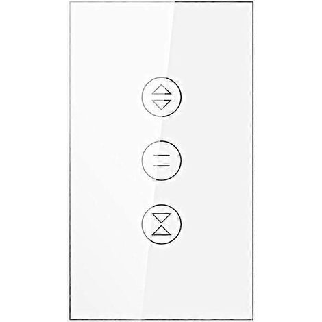 Interrupteur de rideau intelligent tactile Wi-Fi 2,4 GHz, fil neutre requis, application Tuya, interrupteur de volet roulant intelligent, prise US A (1/4)