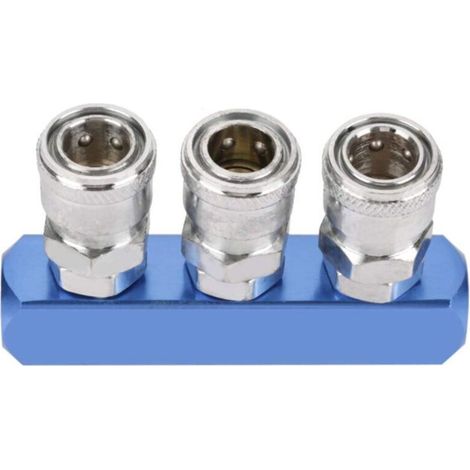 YMYNY 12 mm straight pneumatic hose connector, PT1/4 inch quick air hose fitting (3-way) (1/4)