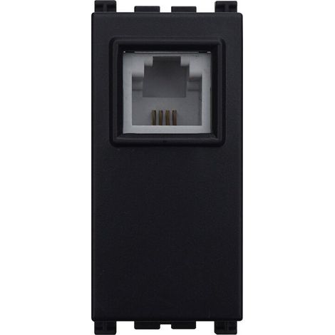 ETTROIT RJ11-Telefonbuchse, Telefonanschluss, Farbe WEISS, kompatibel mit Vimar Arkè – VA2354B