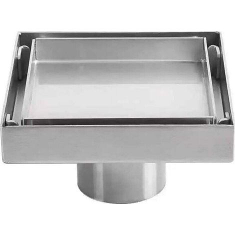 Siphon sol invisible inoxydable 304 - 10×10cm carré épaissi - Drain de sol déodorant - Salle de bain/cuisine - Plombiers et propriétaires (1/4)