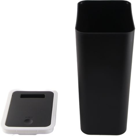 Poubelle de cuisine hermétique grande capacité avec couvercle pressoir - Noir pour salle de bain et salon (1/5)