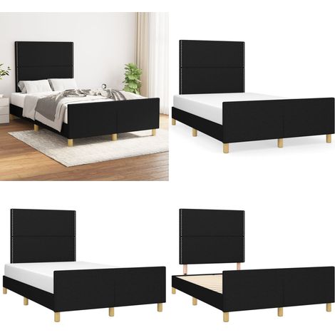 Giroletto senza Materasso Nero 120x200 cm Tessuto - Testiera per letto - Letto con testiera