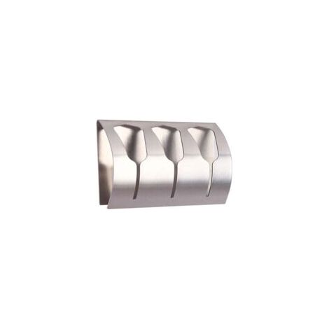 Portasciugamani adesivo per bagno e cucina con 3 ganci in acciaio inox spazzolato, portata 10 kg - Crezuo (1/4)