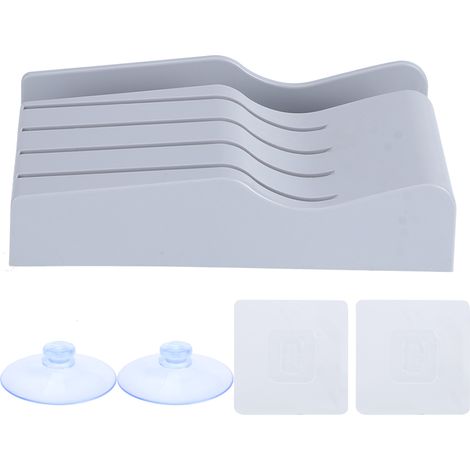 Bloc de rangement pour couteaux, porte-planches à découper, organisateur d'ustensiles de cuisine gris (1/5)