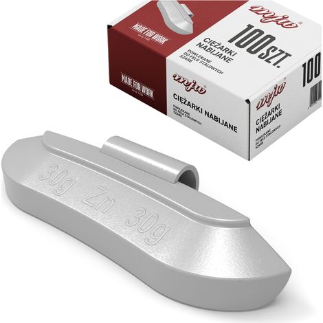 Contrapesos adhesivos de zinc para llantas de acero, 30 g, 100 unidades, para equilibrado de ruedas. (1/3)