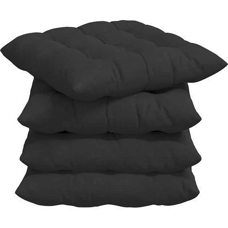 Maison Exclusive - Sitzkissen 4 pcs Schwarz 40 x 40 x 6 cm Mikrof