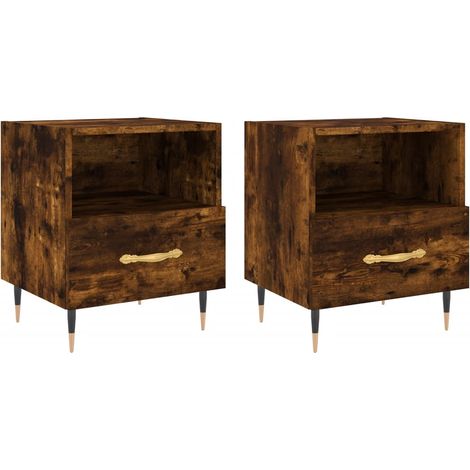 Maison Exclusive - Comodini 2 pz Rovere Fumo 40x35x47,5 cm in Legno Multistrato