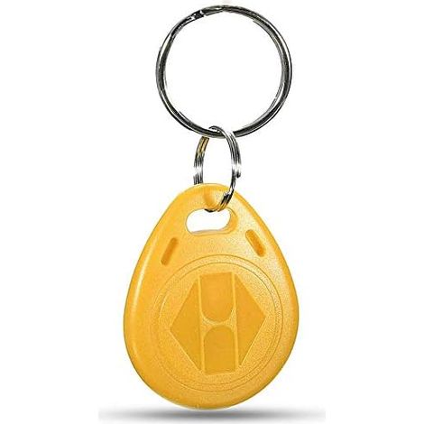 125khz EM4100 RFID Token Key Tag Access Control Smart Card ID Chain (Yellow) (1/4)