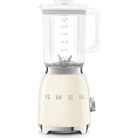 Smeg, Frullatore BLF03CREU 1,5 L, 4 Velocità, 4 Funzioni Smoothie, Pulse, Ghiaccio Tritato e Autopulente, Unità Motore e Tappo Dosatore, Base Antiscivolo, Avvolgicavo Integrato, 800W, Crema (1/2)