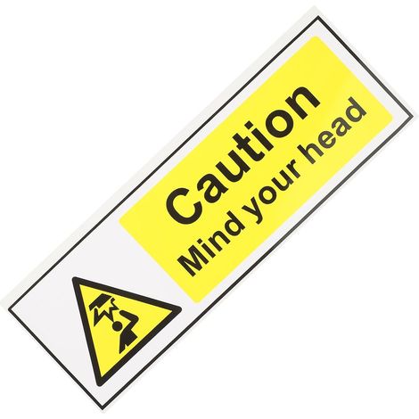Panneau de Sécurité Autocollant Jaune en Pvc 20x6,6cm Avertissement Plafond Bas, Pratique à Transporter et Coller pour Signaler un Danger (1/5)
