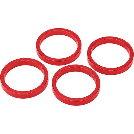 4 Entretoises de Direction Rouges 28.6mm en Alliage pour VTT et Vélo de Route, Kit de 4 Pièces (1/5)