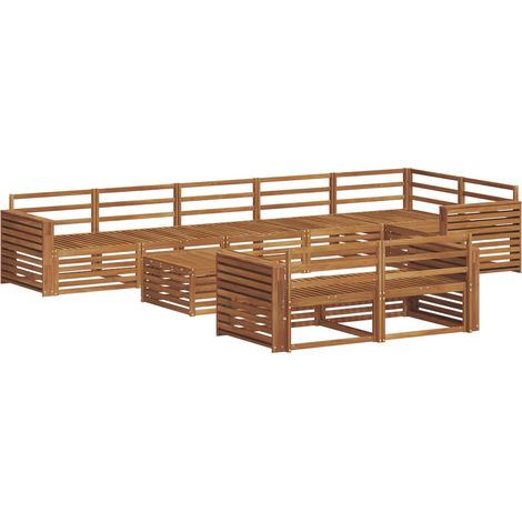 Conjunto de sofás de exterior 9 pcs Natural vidaXL (1/5)