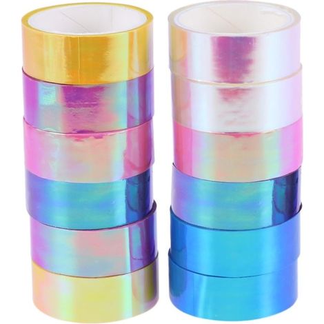 12 Rouleaux Ruban Adhésif Holographique DIY pour Scrapbooking (1/5)