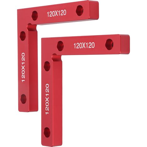 2 équerres de serrage à angle droit en alliage d'aluminium, 90 degrés, en forme de L, fixation auxiliaire, 120 x 120 mm (1/5)