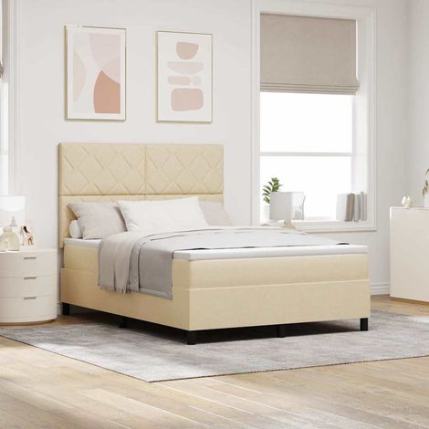 Boxspringbett mit Matratze Creme 160 x 200 cm Stoff (1/5)