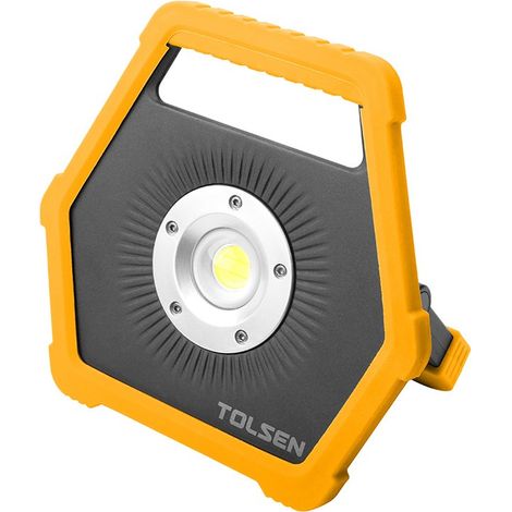 Foco Recargable 10W con USB Tolsen, 1100 Lumens, 2 Modos, Batería de Litio, Duradero