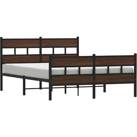 Maison Exclusive - Cadre de lit en métal sans matelas chêne marron 160x200 cm (1/5)