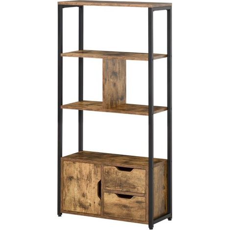 Bibliothèque étagère ABESSES bois vieilli (1/5)