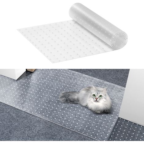 VEVOR Tappetino Protettivo per Animali Domestici 1097 x 380 mm PVC Antigraffio Tappeto Porta per Animali, Tappetino Antiscivolo Antigraffio, Tappo Antigraffio per Tappeti in plastica Facile Tagliare