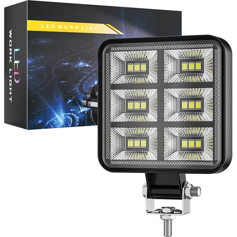 Phare de Travail LED 3 Pouces 12W Flood Light, Éclairage LED pour Excavatrice 9-80V IP65, Lampe de Cabine et Bras pour Camion, Voiture, Moto, Bateau, Engin de Chantier(4pcs) (1/5)